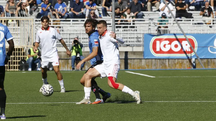 Un momento del match Novara- Triestina (Ciamillo-Lasorte)