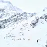 Le operazioni di ricerca dei tre alpinisti dispersi. Foto soccorso alpino sloveno
