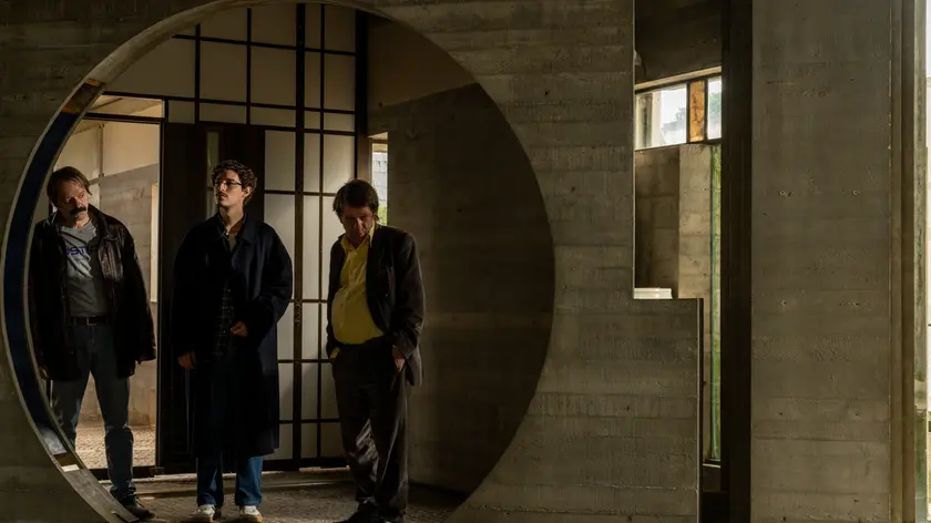 Altivole (TV) 28/10/2024 Via Brioni, 31030. Fai memoriale Tomba Brion. foto di scena del film "le città di pianura" di Francesco Sossai.