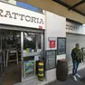 La trattoria presa di mira. Foto Bruni