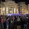 Il presidio in piazza della Borsa (Lasorte)