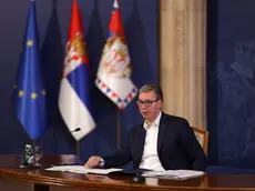 Il discorso del presidente serbo Aleksandar Vučić sulle sanzioni al colosso dell’energia Nis. FOTO ANDREJ CUKIC
