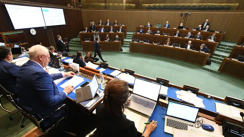 Un momento dei lavori dell'Aula