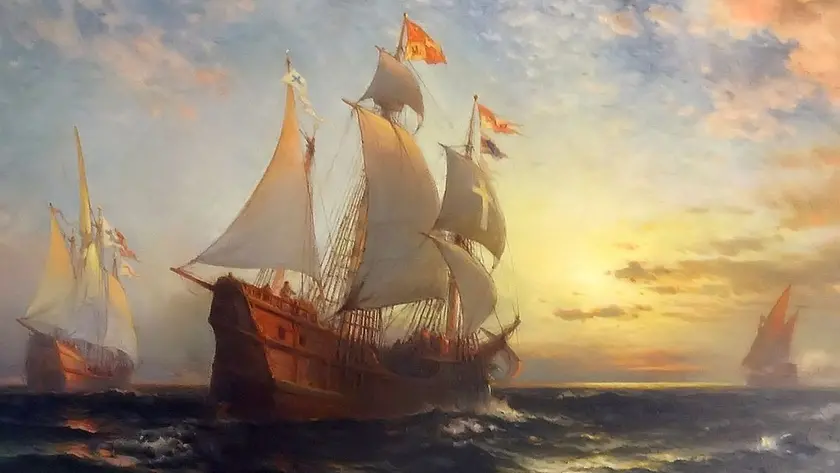 La spedizione delle Caravelle di Colombo nel dipinto di Edward Moran