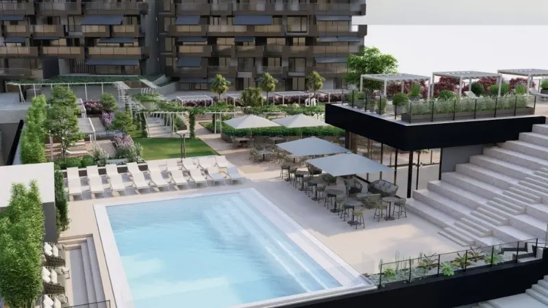 Il render dell’Aminess Younique Vollo Residence di Volosca