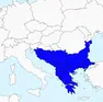 La penisola balcanica in una mappa tratta da Wikipedia