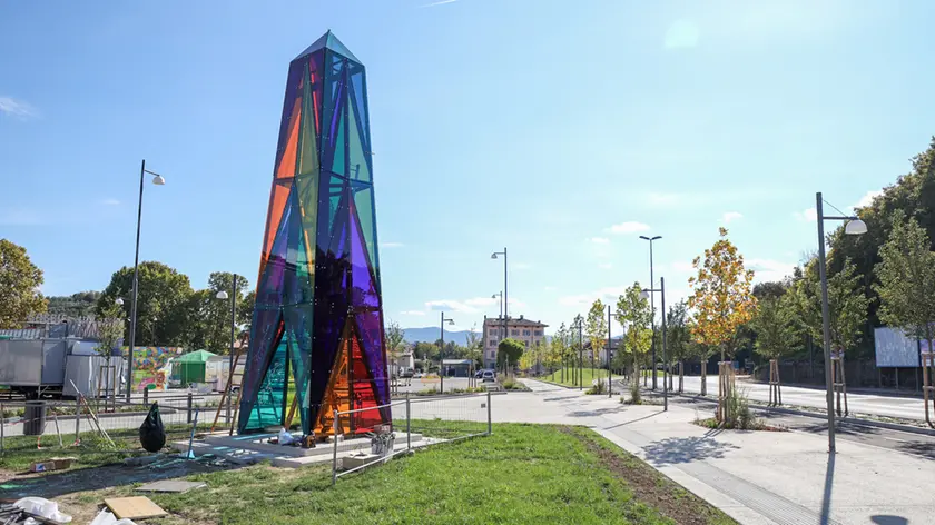 Il cantiere per l'Obelisco di Gorizia (Tibaldi)