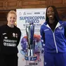 Le capitane Wolosz e Egonu con la Supercoppa in palio al PalaTrieste (Lasorte)