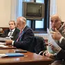 Da sinistra gli avvocati Dell'Agnolo e Paniz e il sostituto procuratore Frezza: lunedì 20 ottobre il Tribunale decide per l'archiviazione del caso Unabomber. Foto Lasorte