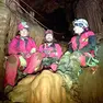Nelle foto di Paolo Forti e di Riccardo Kriscjak, Pietro Rosenwirth all’interno della grotta “Norma Cossetto”