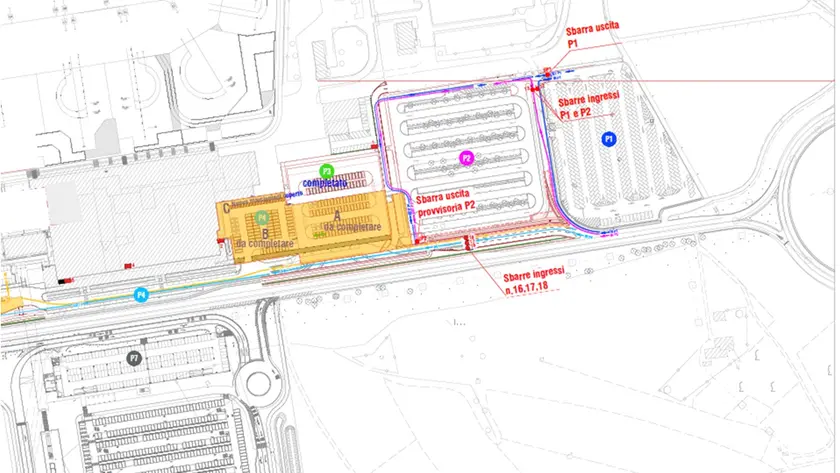 La mappa della nuova viabilità interna al Trieste Airport