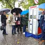 La cabina recuperata e installata ai Giardini Pubblici di corso Verdi (Tibaldi)
