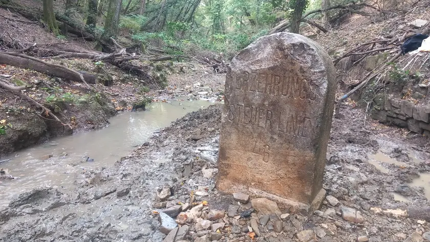 Il cippo del Farneto dopo il recupero e la pulizia