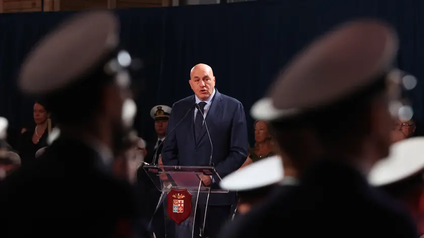 Il ministro Crosetto alla cerimonia. Foto Lasorte