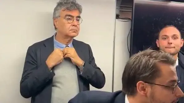 L'onorevole Fiano durante la manifestazione proPal a Ca' Foscari