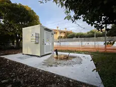 Il basamento per la maxi antenna a Visogliano Foto Andrea Lasorte