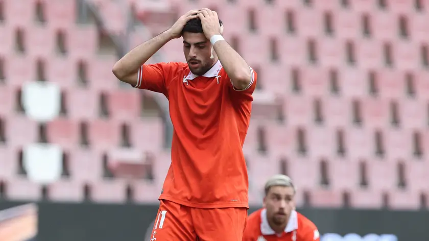 Teoman Gunduz si dispera nel match contro Brescia (Lasorte)