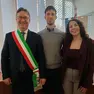 Il sindaco Calligaris con gli sposi Jesus Domigez e Luciana Nardin