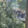 Lo scontro tra tifosi del Brescia e della Triestina avvenuto domenica mattina in via San Pantaleone