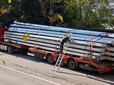 Le operazioni di spostamento venerdì mattina (Lasorte)