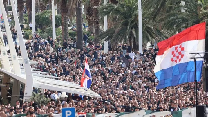 La manifestazione di protesta organizzata sabato a Spalato