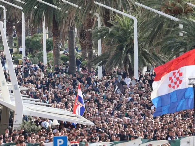 La manifestazione di protesta organizzata sabato a Spalato