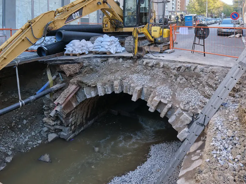 La volta del torrente Settefontane sotto via della Tesa Foto Silvano