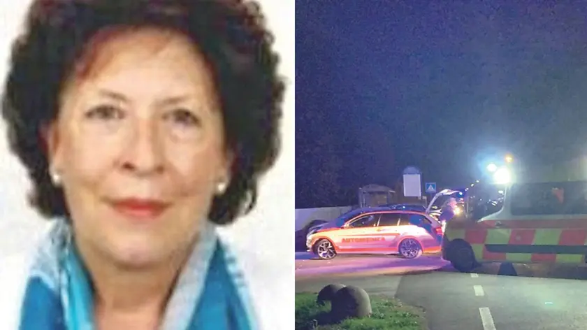 Giuseppina Cosmo, e, a destra, il luogo dove ha perso la vita