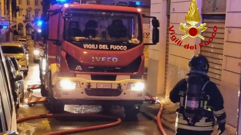 I vigili del fuoco intervenuti sul posto