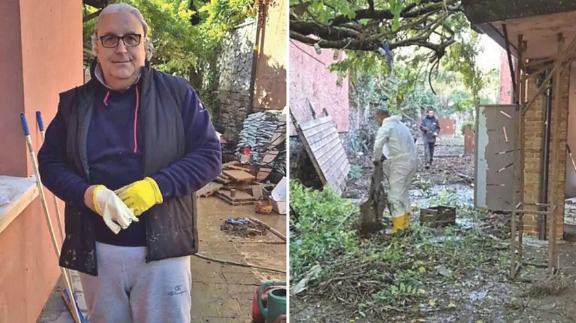 A sinistra, Michelangelo Boem; a destra, in alto, le operazioni di pulizi