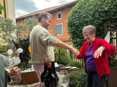 Guerrina Skocaj con Quirin Kuhnert (foto Ansa/Il Goriziano)