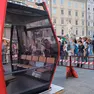 La presentazione della cabinovia in piazza della Borsa (foto archivio Silvano)