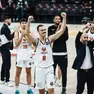 L’esultanza di Lodovico Deangeli a Istanbul (foto Basketball Champions League)