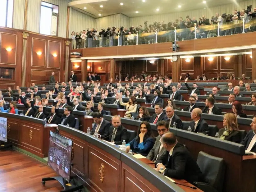 L’Assemblea nazionale del Kosovo nel corso di una seduta in una foto d’archivio