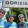 Il gruppo dei tre cicloturisti e amici partiti dal Belgio per raggiungere Gorizia