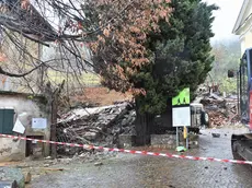 La frana che ha travolto le abitazioni a Brazzano (Petrussi)