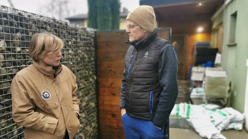La chef Antonia Klugmann e il sindaco di Dolegna del Collio Carlo Comis. Foto Petrussi