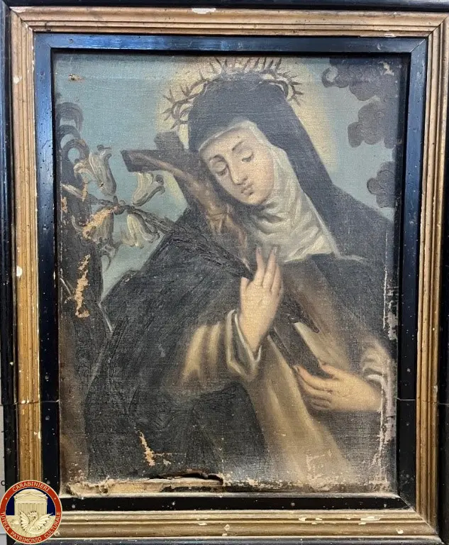 Uno dei quadri sequestrati dai carabinieri