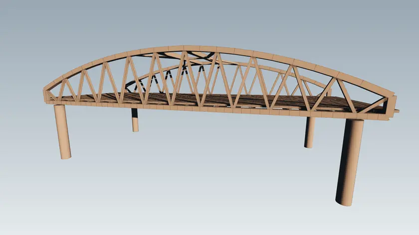 Il prospetto del nuovo cavalcavia di Villesse