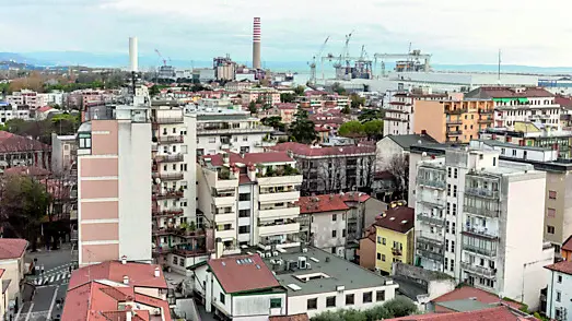 Una veduta aerea di Monfalcone