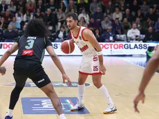 Davide Moretti, qui in azione nel match contro la Vanoli Cremona Foto Ciamillo/Lasorte