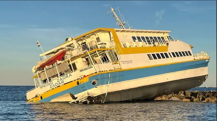 Il catamarano Princ Zadra, affondato nei pressi di Premuda, arcipelago di Zara, nel novembre del 2024