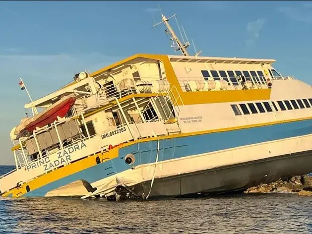 Il catamarano Princ Zadra, affondato nei pressi di Premuda, arcipelago di Zara, nel novembre del 2024