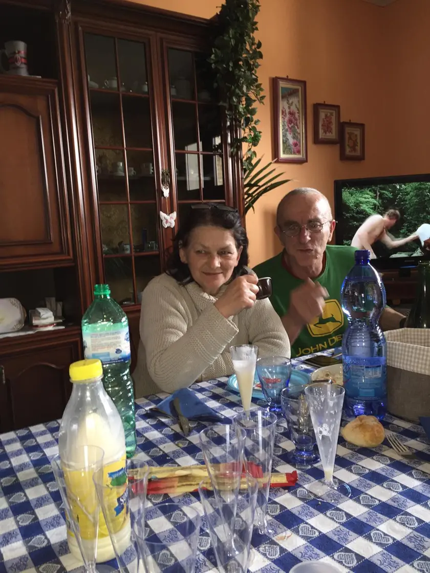 Mezzalira con la compagna Mariuccia