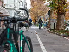 Sempre più difficile la coesistenza di ciclisti e pedoni lungo le vie del centro a Gorizia Foto Tibaldi
