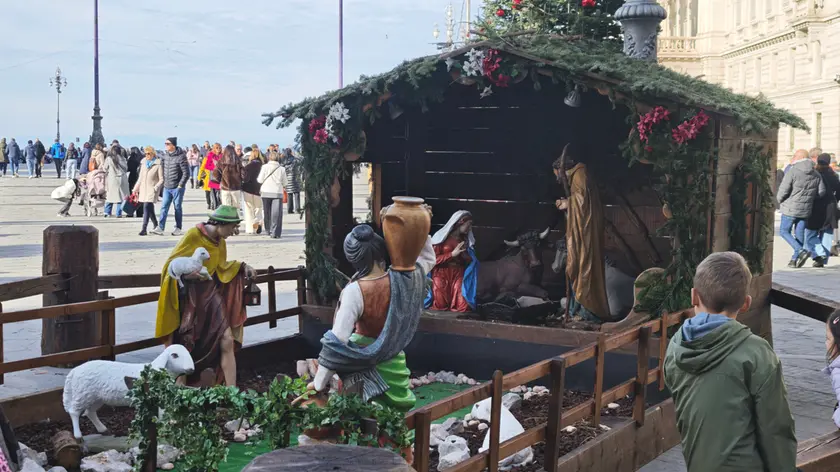 Il presepe di piazza Unità vandalizzato Foto Andrea Lasorte