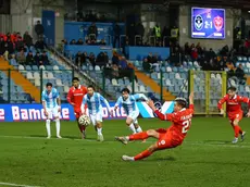 Il rigore sbagliato da Faggioli (foto Andrea Lasorte)