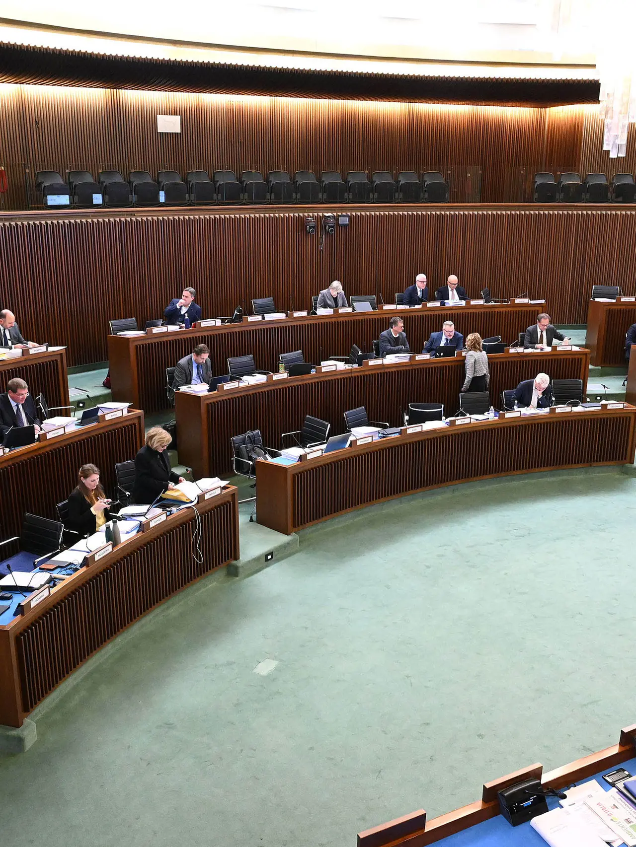 Un momento dei lavori d’aula in piazza Oberdan