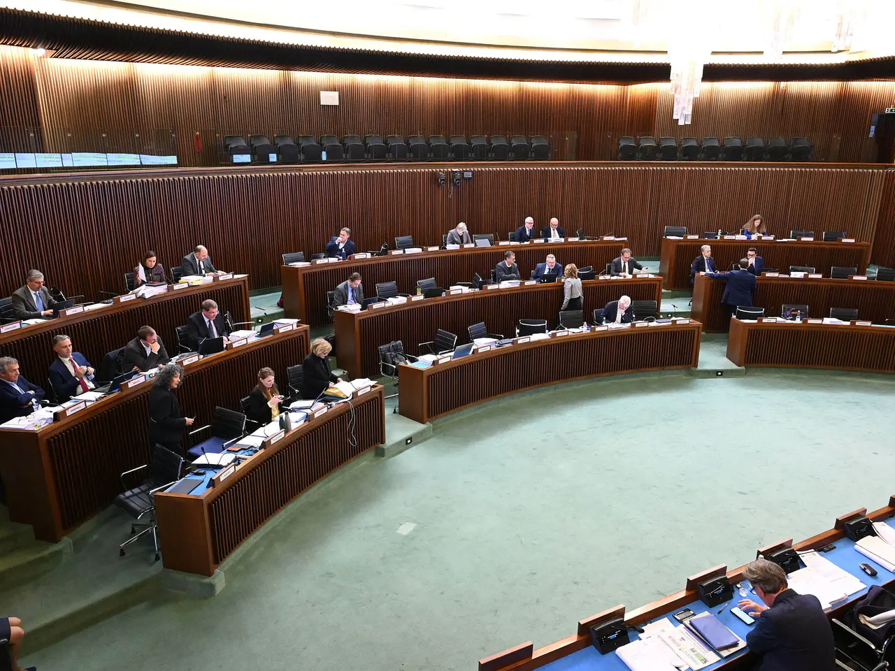 Un momento dei lavori d’aula in piazza Oberdan