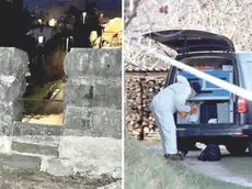 Il luogo dove fu trovato il corpo (foto Slovenske Novice) e l’intervento della Polizia slovena (foto Bumbaca)